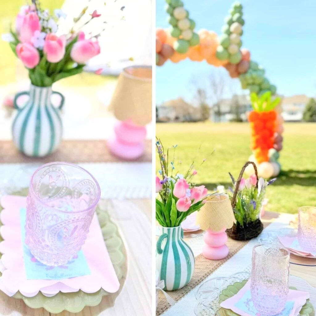 A Whimsical Easter Picnic with a Pastel Inspired Balloon Arch