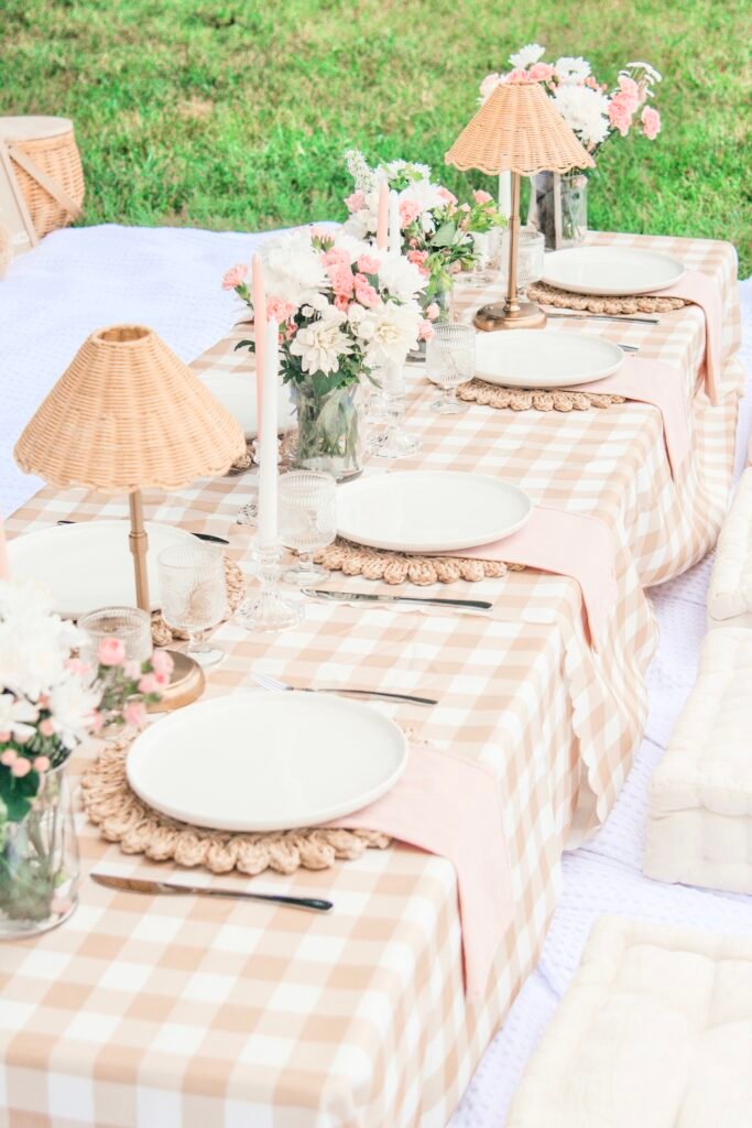The Sweetest Baby Shower Picnic with an Oversized Teddy and a Gingham Tablecloth - Luxury Picnic - 4