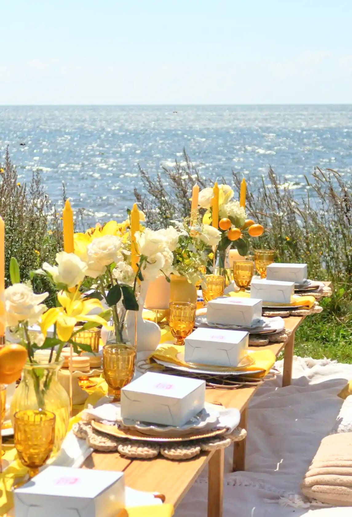 A Chic Victoria-by-the-Sea Picnic with a Bold Yellow Palette and Sparkling Ocean Backdrop - 2