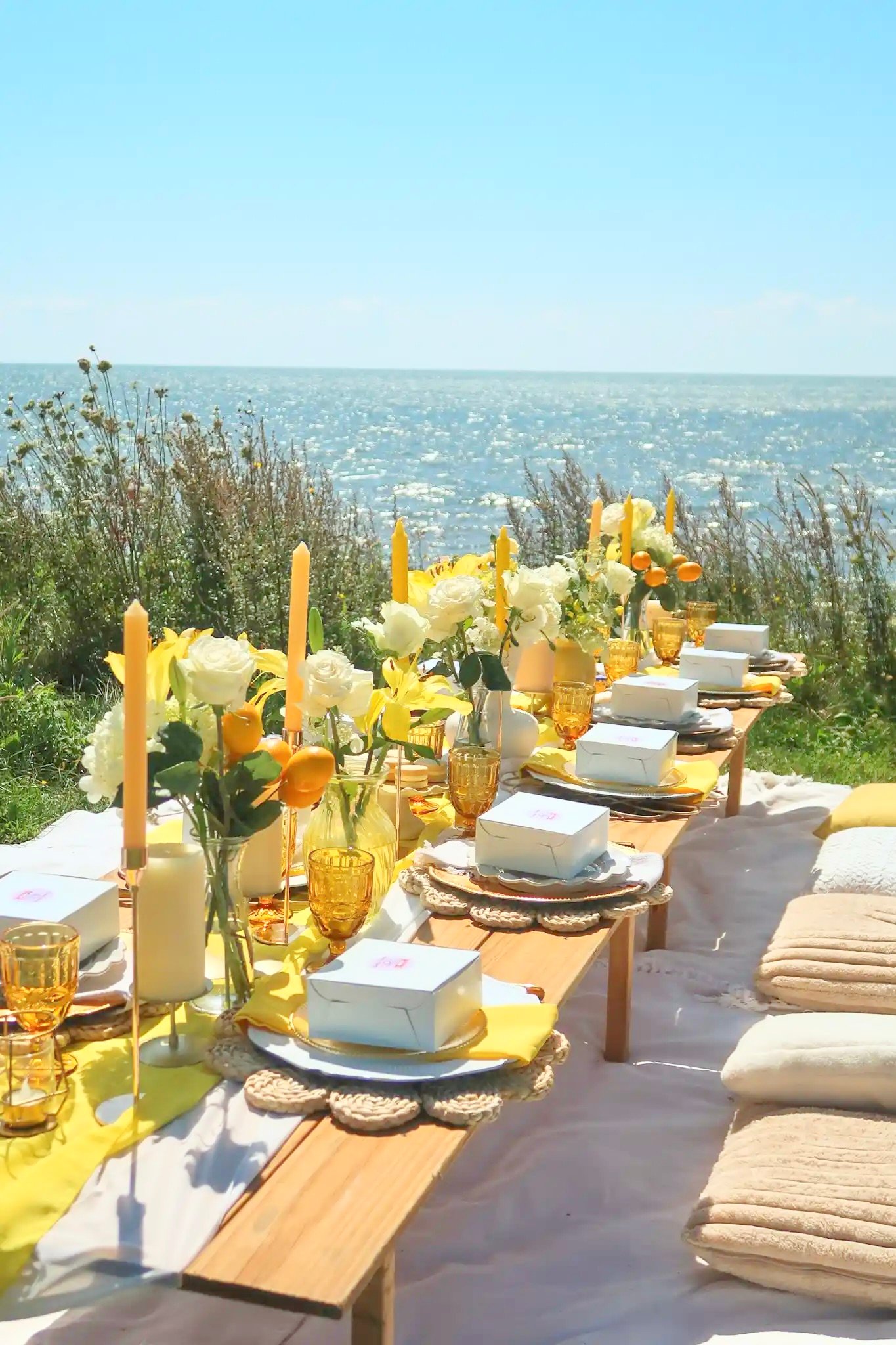 A Chic Victoria-by-the-Sea Picnic with a Bold Yellow Palette and Sparkling Ocean Backdrop - 1